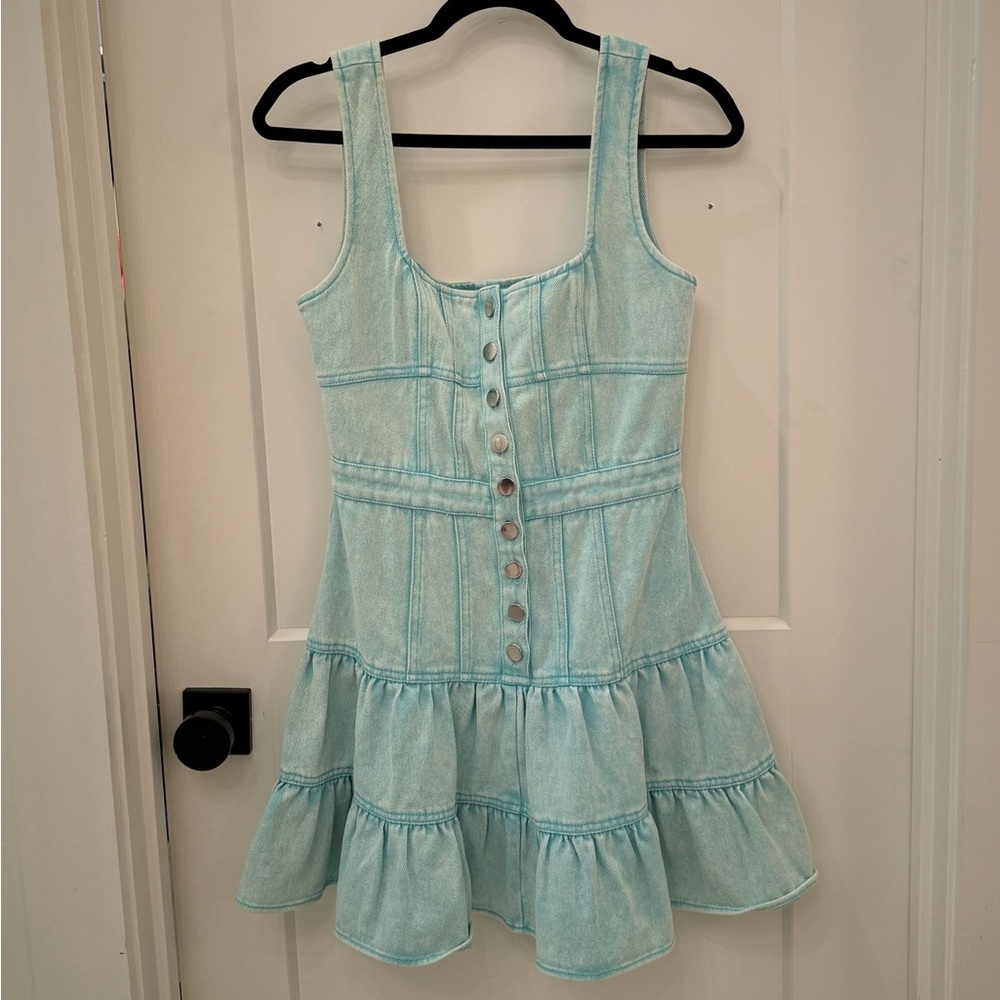 Elliatt teal denim dress NWOT size small